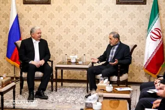 دیدار دکتر ولایتی با بابورین معاون اسبق دومای روسیه