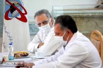 جلسه ستاد کرونا بیمارستان دکتر مسیح دانشوری به ریاست دکتر علی اکبر ولایتی