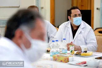 جلسه ستاد کرونا بیمارستان دکتر مسیح دانشوری به ریاست دکتر علی اکبر ولایتی